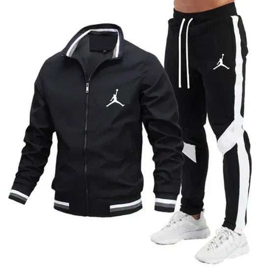 Giacca da uomo Jordan autunno/inverno, set casual, pantaloni con giunture, giacca da baseball con collo alto, giacca di alta qualità